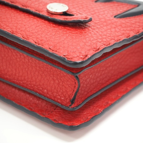 FENDI Monster Selleria Second Bag Pouch Clutch Red Men's - Picture 5 of 10